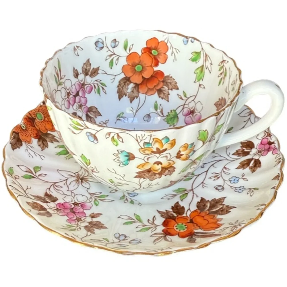 Radfords Fenton The Gatineau Bone China Floral Teacup & Saucer Made in England